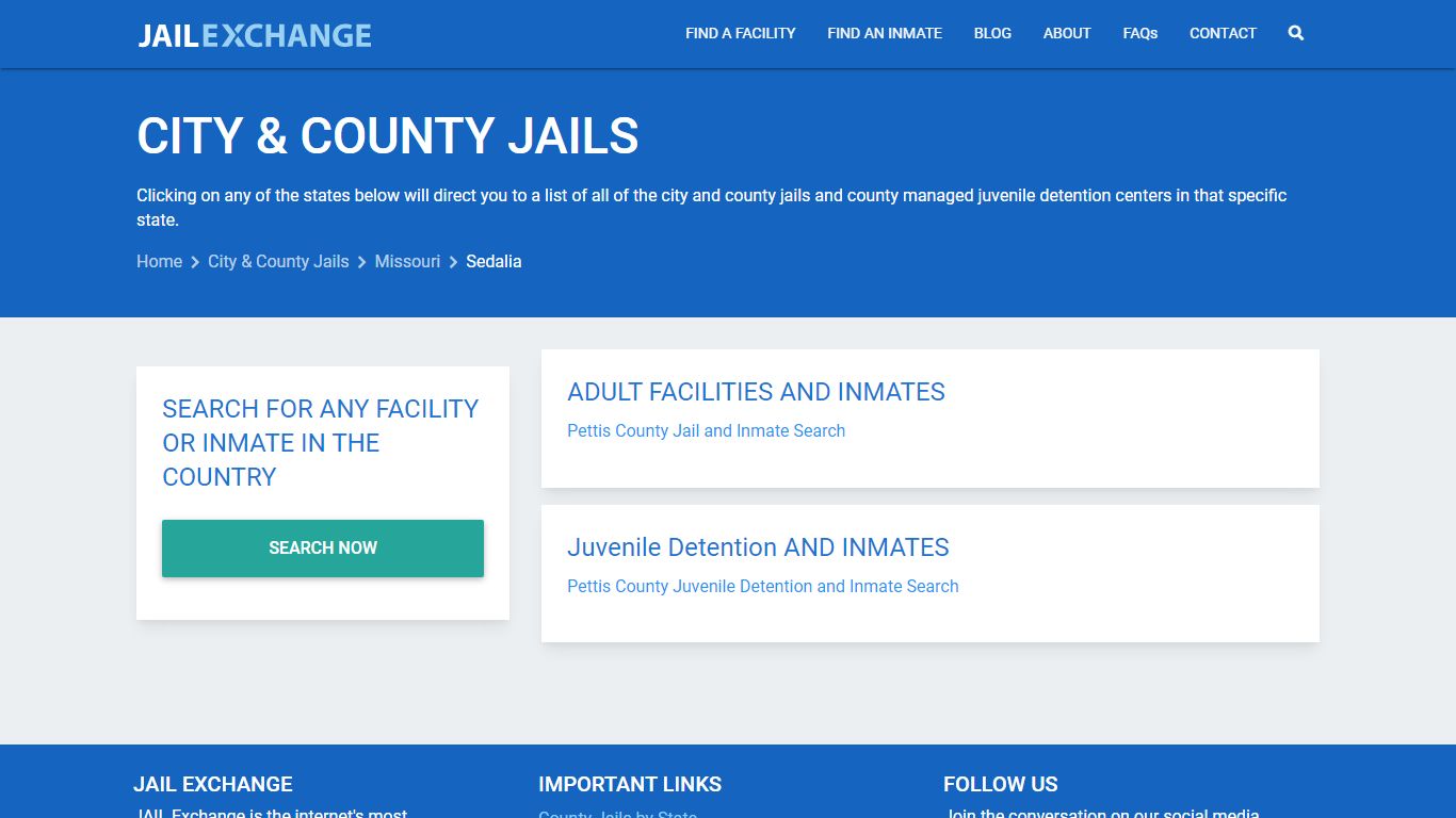 City & County Jails | Missouri | Sedalia | JailExchange